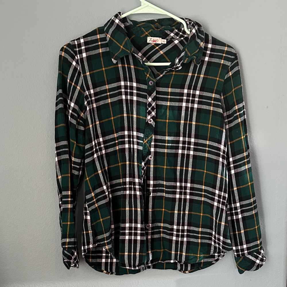 Faherty Green and Black Plaid Shirt